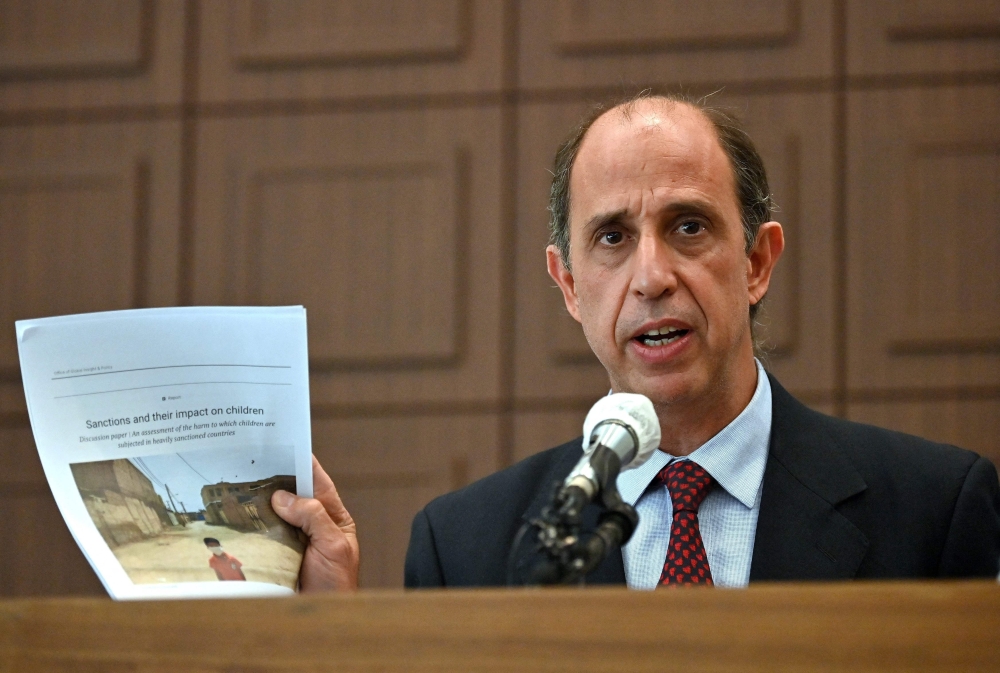 United Nations special rapporteur on human rights in North Korea, Tomas Ojea Quintana, during a press conference in Seoul. - AFP

