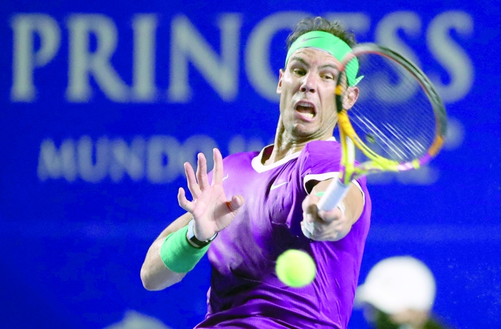 Spain's Rafael Nadal in action during his semifinal match against Russia's Daniil Medvedev. -- Reuters