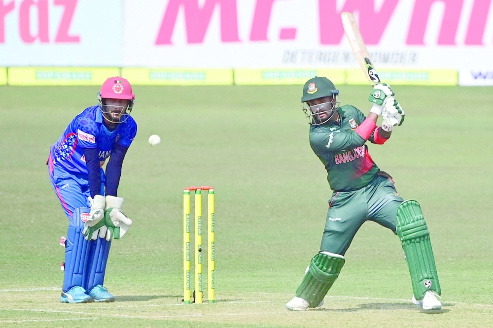 Bangladesh's Liton Das plays a shot. -- AFP 