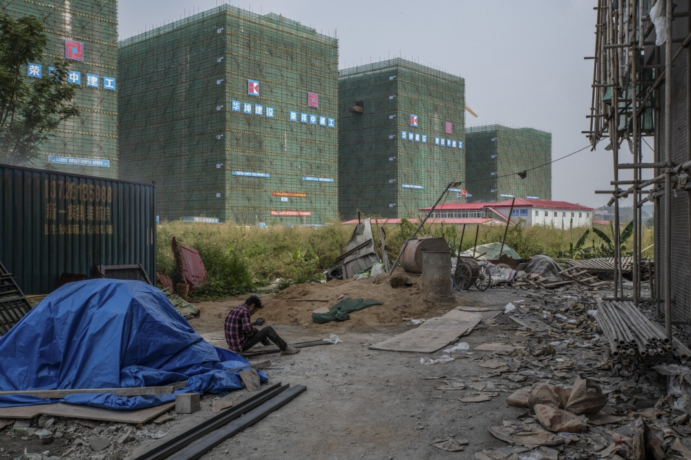 Residential housing under construction in Guangdong, China, Sept. 28, 2021. (Gilles Sabrie/The New York Times) 