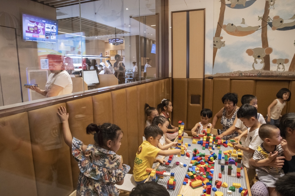 A play area at a restaurant in Beijing, June 30, 2018. (Gilles Sabrie/The New York Times) 