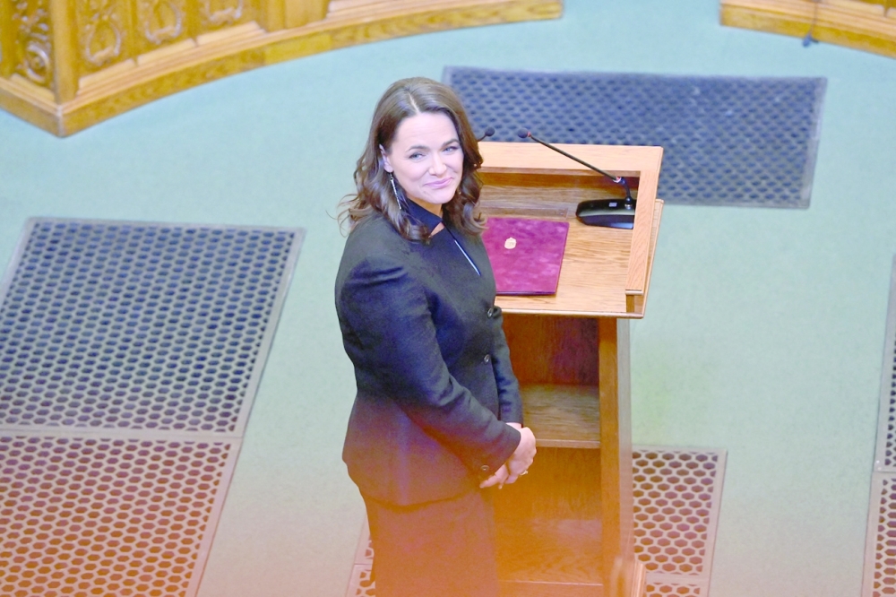Newly elected Hungarian President Katalin Novak. — AFP