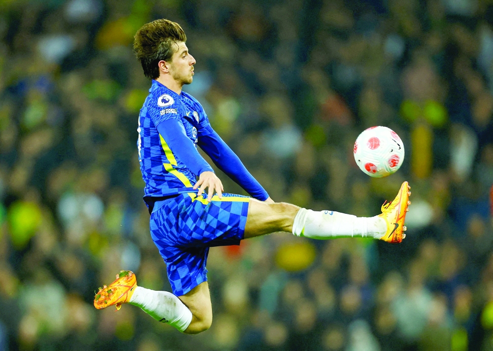 Chelsea's Mason Mount in action. -- Reuters