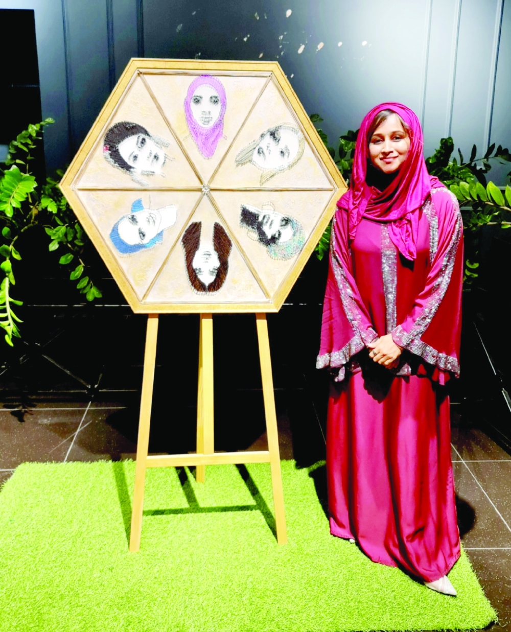 Dr Hafsa Banu with her work of art