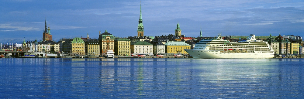 An Oceania Cruises ship in Stockholm. The cruise line is planning on additional overnights in Copenhagen and Stockholm in place of St. Petersburg. (Oceania Cruises via The New York Times)