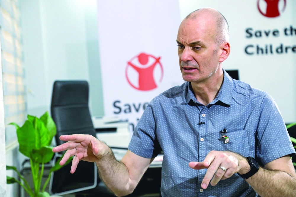 David Wright, CEO, Save the Children International, during an interview in Khartoum. - AFP