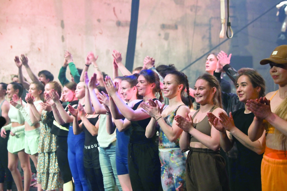 Ukrainian students from the Kyiv Municipal Academy of Performing and Circus Arts and members of Czech La Putyka contemporary circus company during a joint performance in Prague. - Reuters