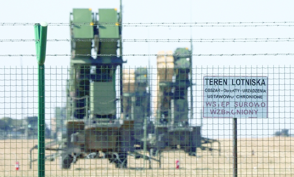 US Army MIM-104 Patriots, surface-to-air missile system launchers, are pictured at Rzeszow-Jasionka Airport in Poland. -- Reuters