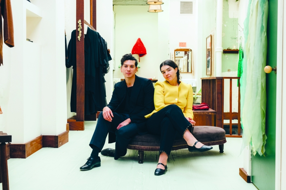 Roberto Cowan and Salima Boufelfel, at their new Desert Vintage shop on the Lower East Side on Feb. 24, 2022.(George Etheredge/The New York Times)