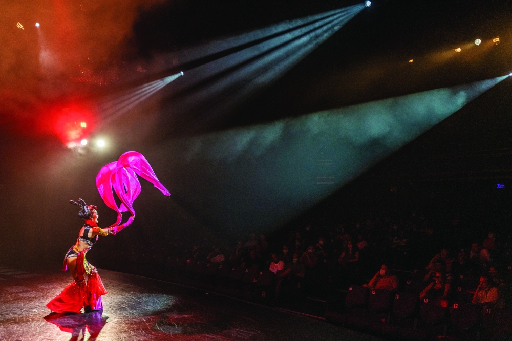 A dance performance on Phuket Island in Thailand, Feb. 28, 2022. (Adam Dean/The New York Times)