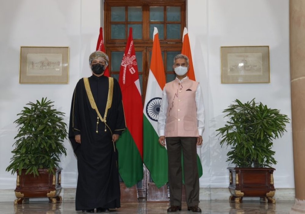 Sayyid Badr bin Hamad bin Hamood Albusaidi and Dr. S. Jaishankar in New Delhi. 