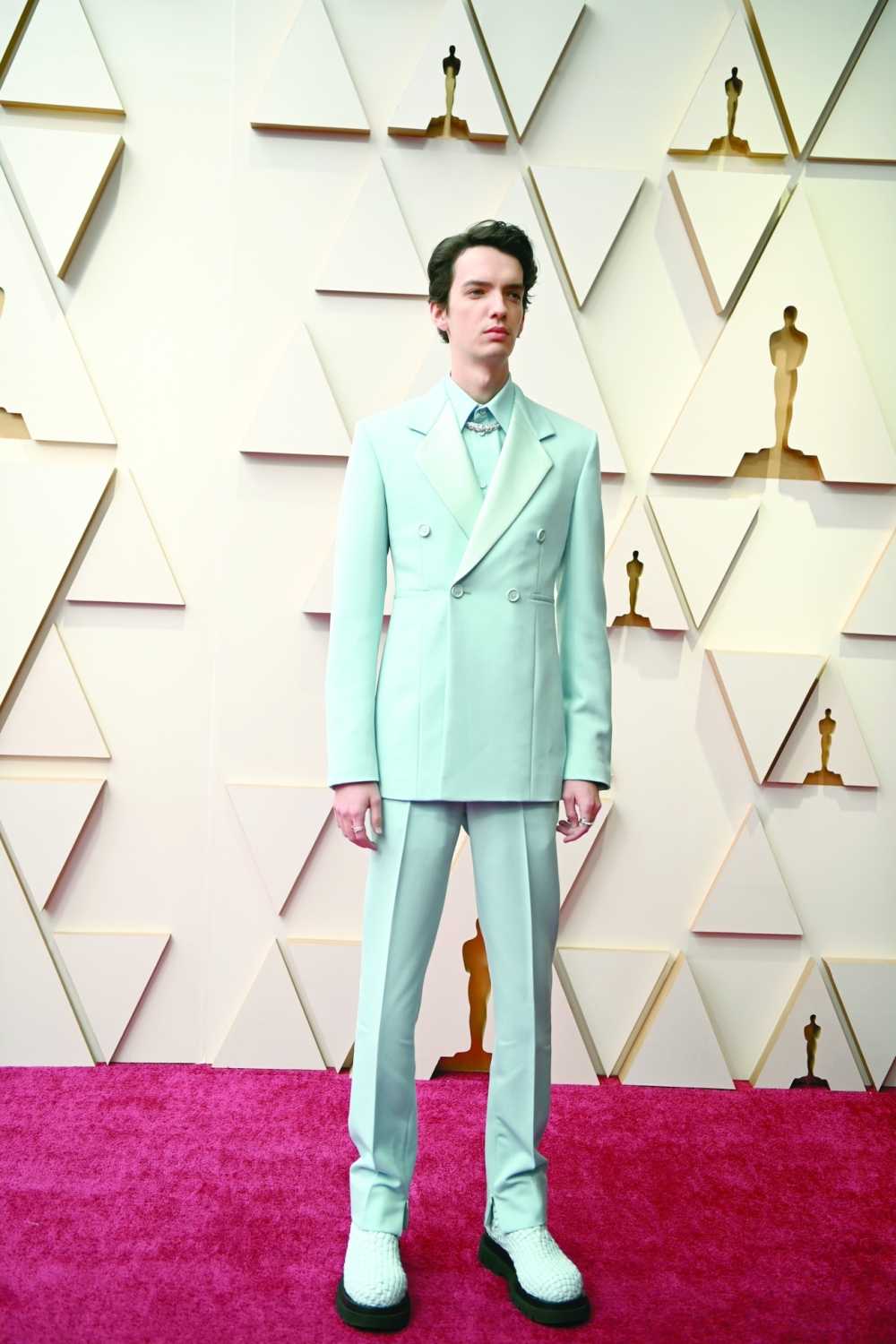 Kodi Smit-McPhee arrives for the 94th Academy Awards in Los Angeles on Sunday, March 27, 2022. (Hunter Abrams/The New York Times)