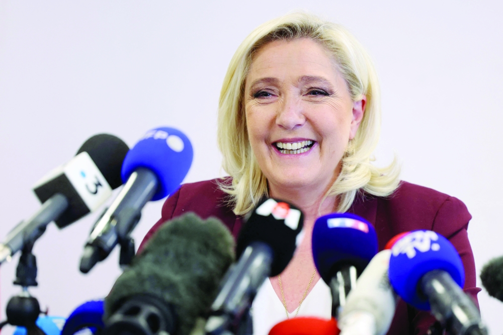 French far-right party presidential candidate Marine Le Pen