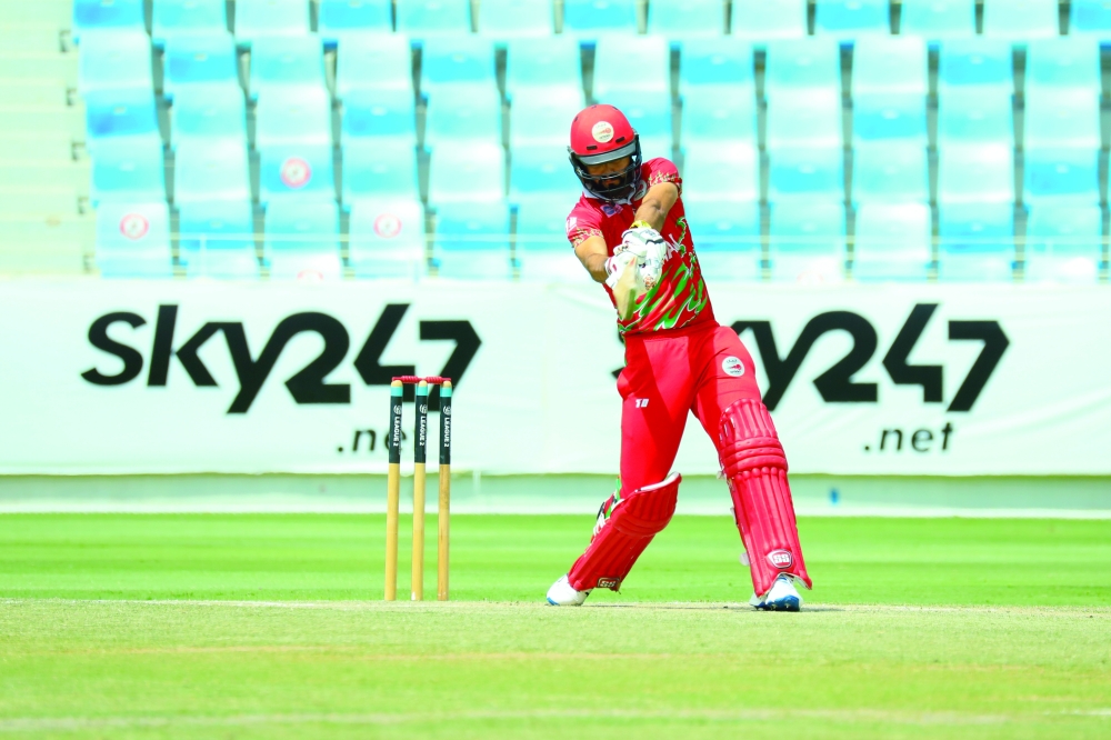 Jatinder Singh plays a shot.