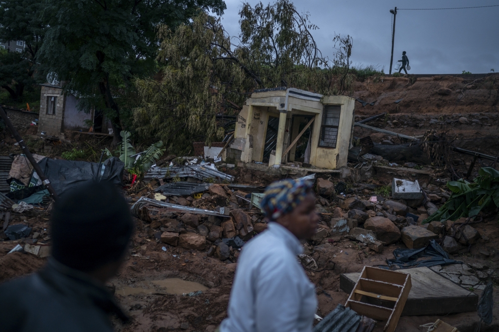 A cluster of houses in Inanda, north of Durban, that were destroyed during last week's flooding in Kwazulu-Natal Province in South Africa, April 18, 2021. (Joao Silva/The New York Times)