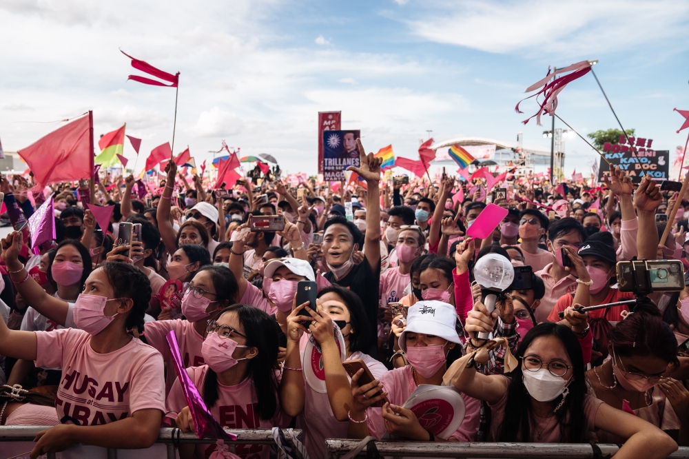 A campaign rally for Leni Robredo, the vice president of the Philippines who is running for president, in Pampanga, April 9, 2022. (Hannah Reyes Morales/The New York Times)