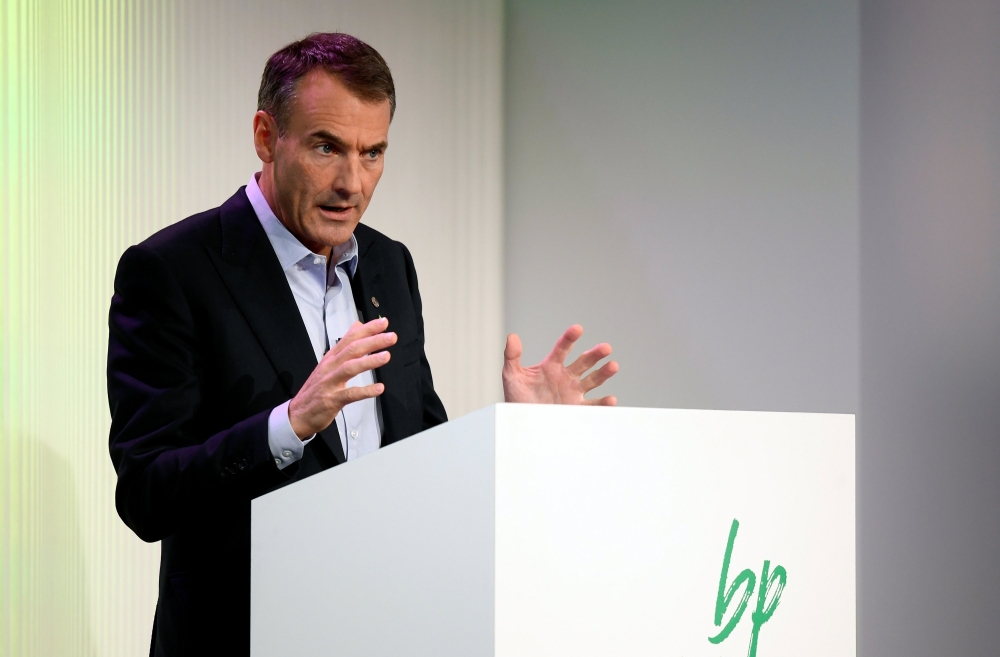 BP's Chief Executive Bernard Looney gives a speech in central London, in this file photo. — AFP