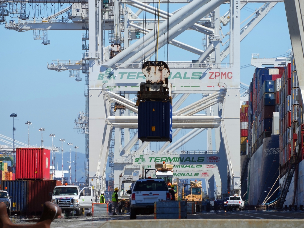 The Port of Oaklands container ship terminal, in Oakland, Calif., March 21, 2022. (Jim Wilson/The New York Times)