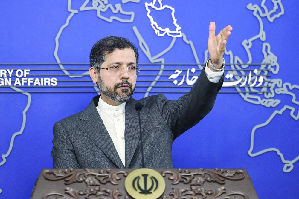 Iran's Foreign Ministry spokesman Saeed Khatibzadeh holds a press conference in Tehran. - AFP

