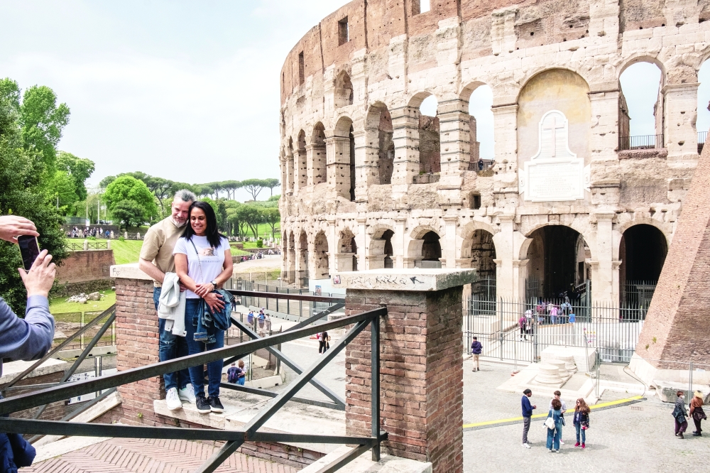 Sightseers at the Colosseum in Rome, May 6, 2022. (Francesco Lastrucci/The New York Times)