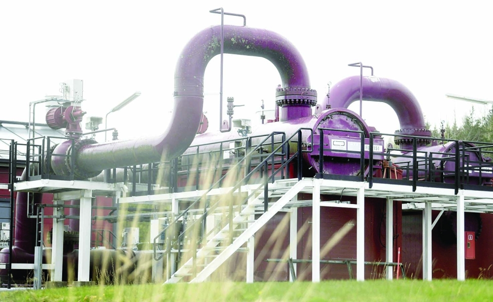 Gas pipes at the Gasum plant are pictured in Raikkola, Imatra, Finland. — AFP