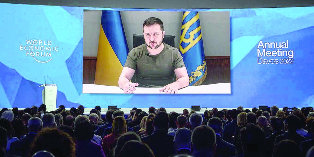 Ukrainian President Volodymyr Zelensky – appearing virtually in his now familiar military fatigues – spoke of a world split along the fault lines of fundamental values.