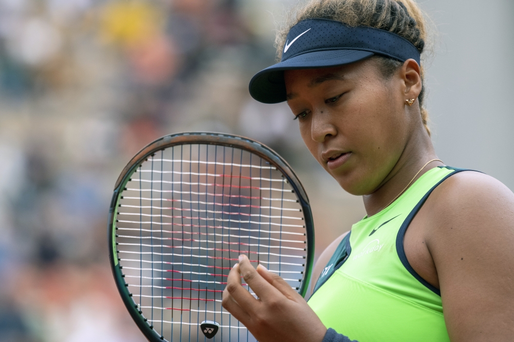 Naomi Osaka during her match against Amanda Anisimova at the French Open in Paris on Monday, May 23, 2022.  (James Hill/The New York Times)