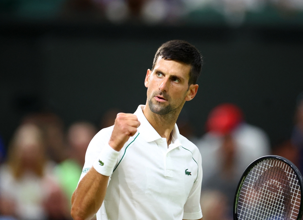 Serbia's Novak Djokovic reacts during his fourth round match against Netherlands' Tim van Rijthoven. --  Reuters   