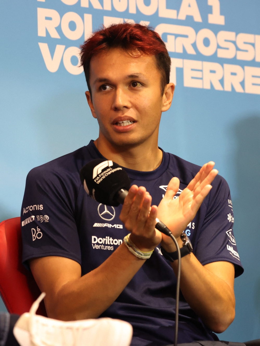 Williams' Alexander Albon during a press conference ahead of the Grand Prix. -- Reuters