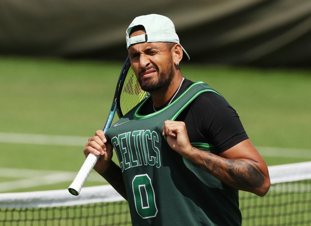 Australia's Nick Kyrgios during practice. --  Reuters