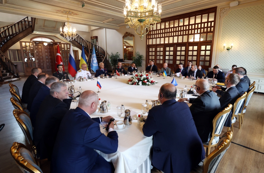 Russian, Ukrainian and Turkish military delegations meet with UN officials in Istanbul. — Reuters