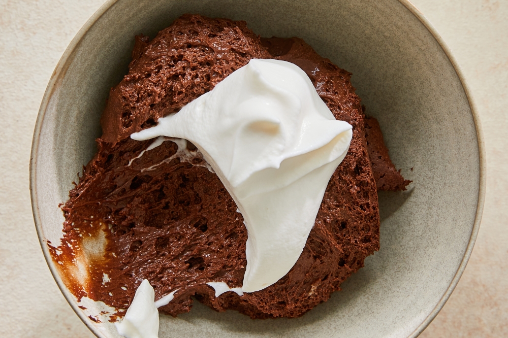 Chocolate mousse in New York, June 22, 2022. Food styled by Frances Boswell. (Christopher Simpson/The New York Times)