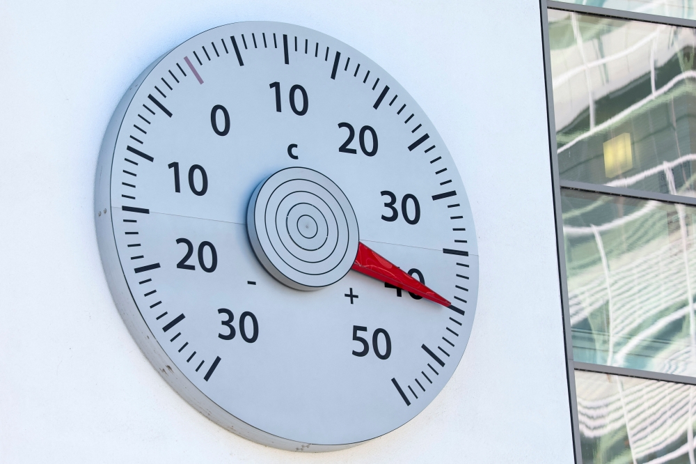 A thermometer at the headquarters of the United Nations Framework Convention on Climate Change (UNFCCC) shows a temperature of 40 degrees Celsius, in Bonn, Germany, July 19, 2022.