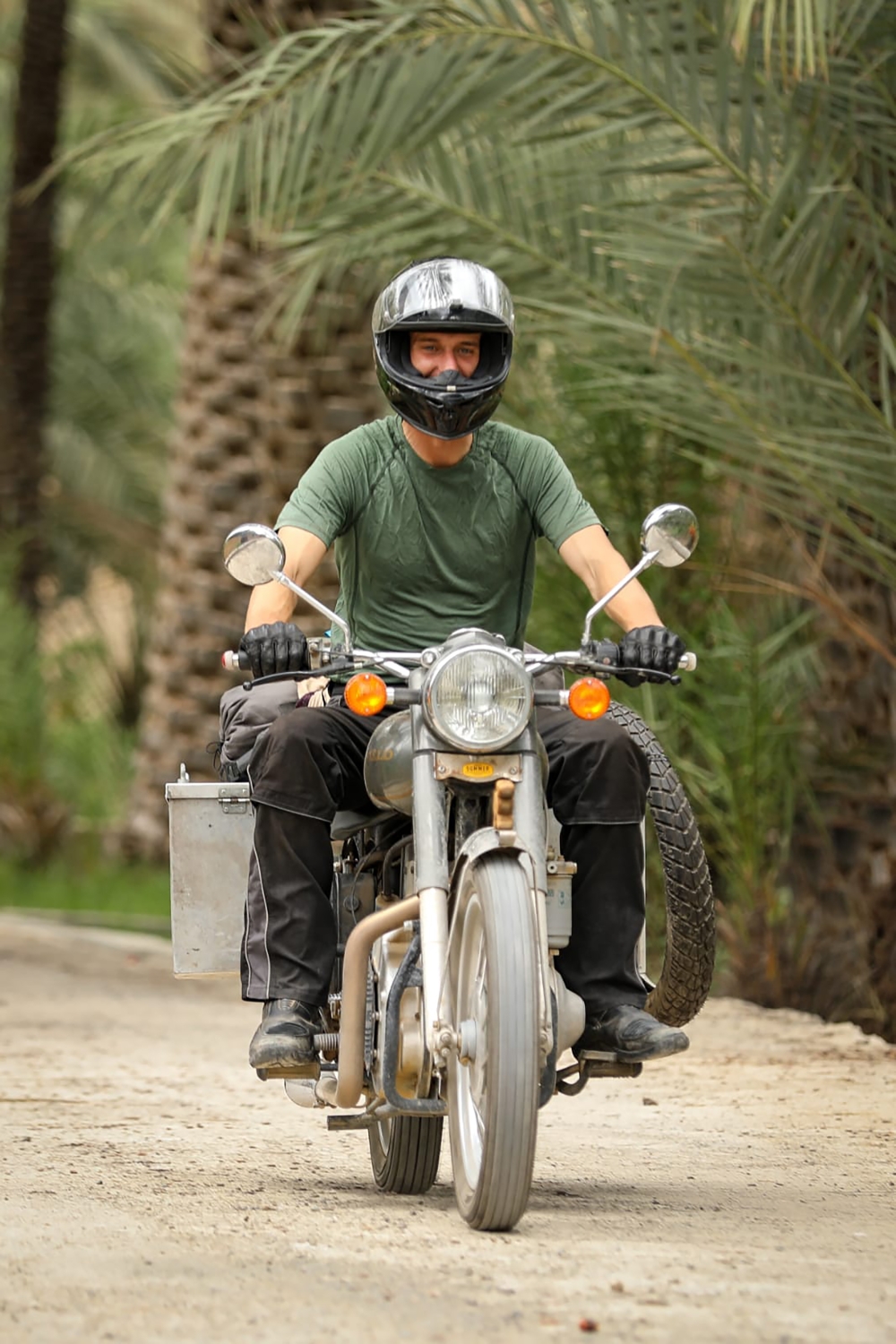 Friedrich Schatz drives his Enfield Bullet 500