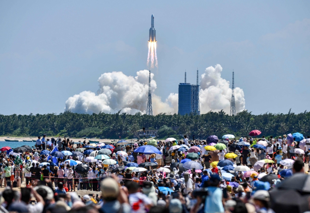 China has successfully launched the second module of its space station, which is expected to be completed this year. -- AFP