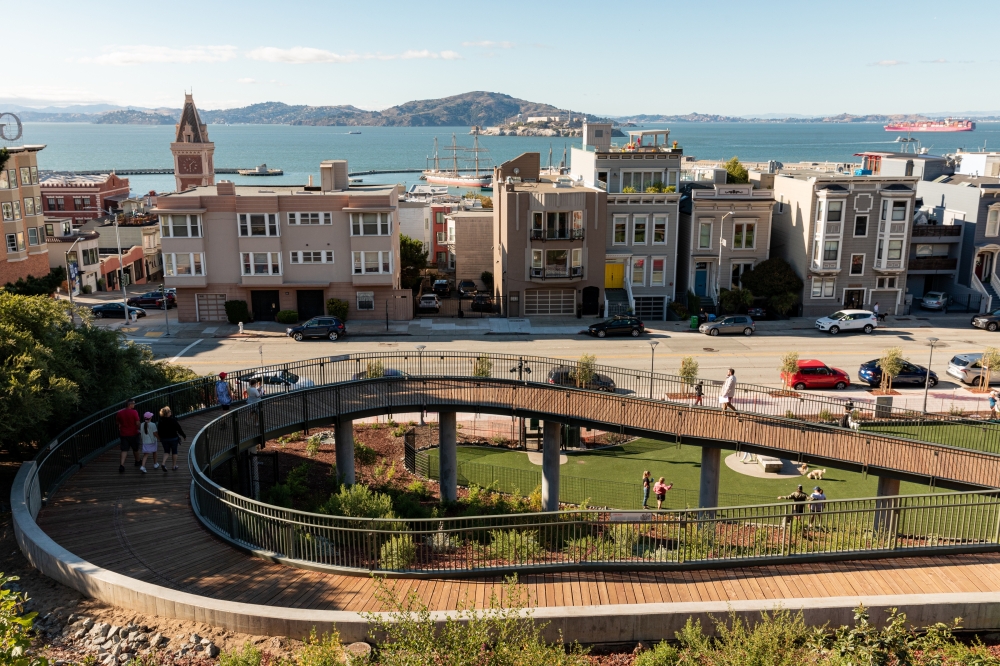 Francisco Park, which opened in April, in the Russian Hill neighborhood of San Francisco, July 6, 2022. (Jason Henry/The New York Times)