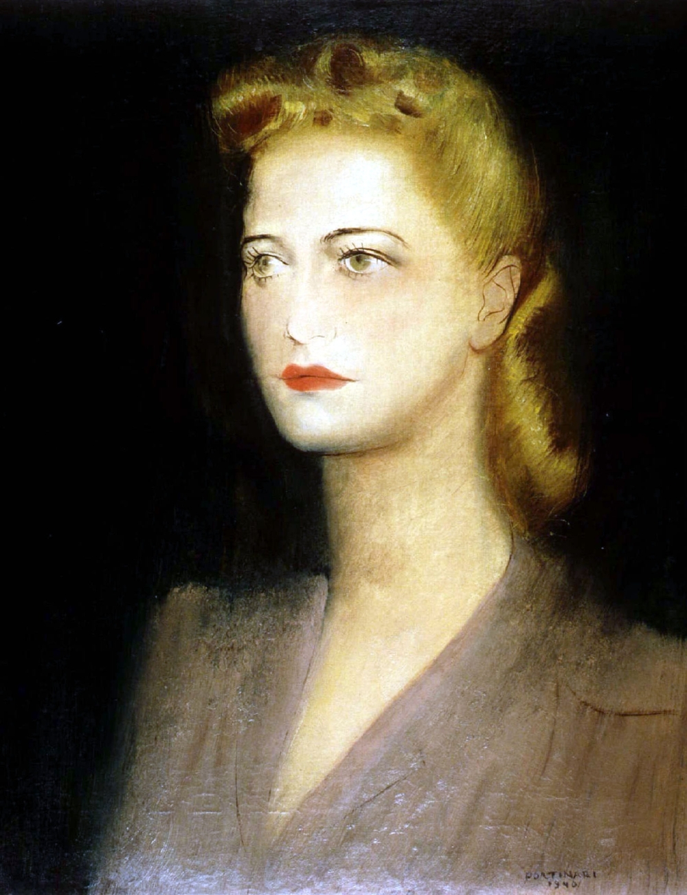 A portrait of Evita Duarte (Peron) ca. 1940 is shown as it hangs in the Museum of Arts and Sciences ..