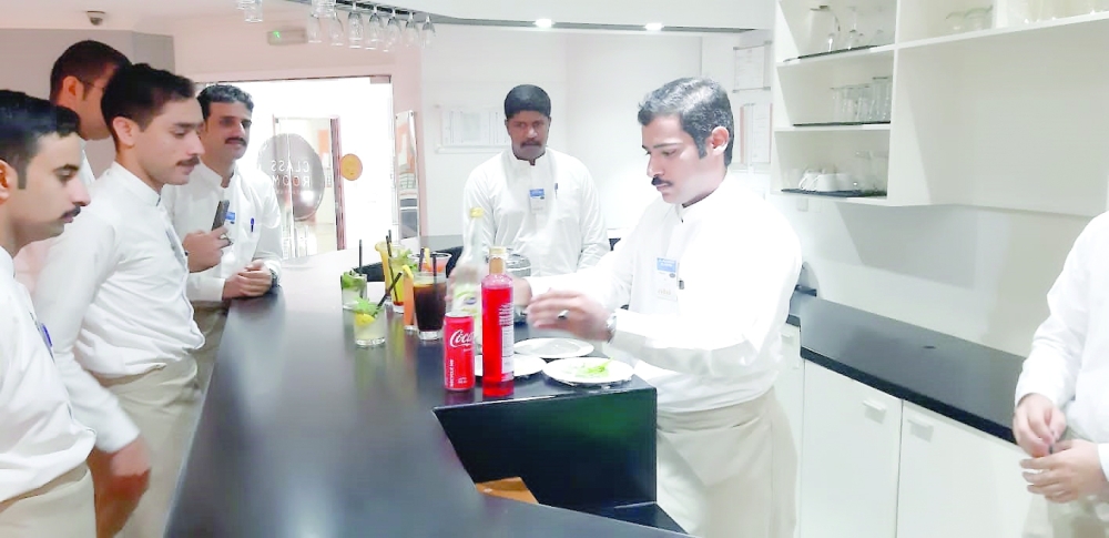 Omanis being trained in the hospitality sector