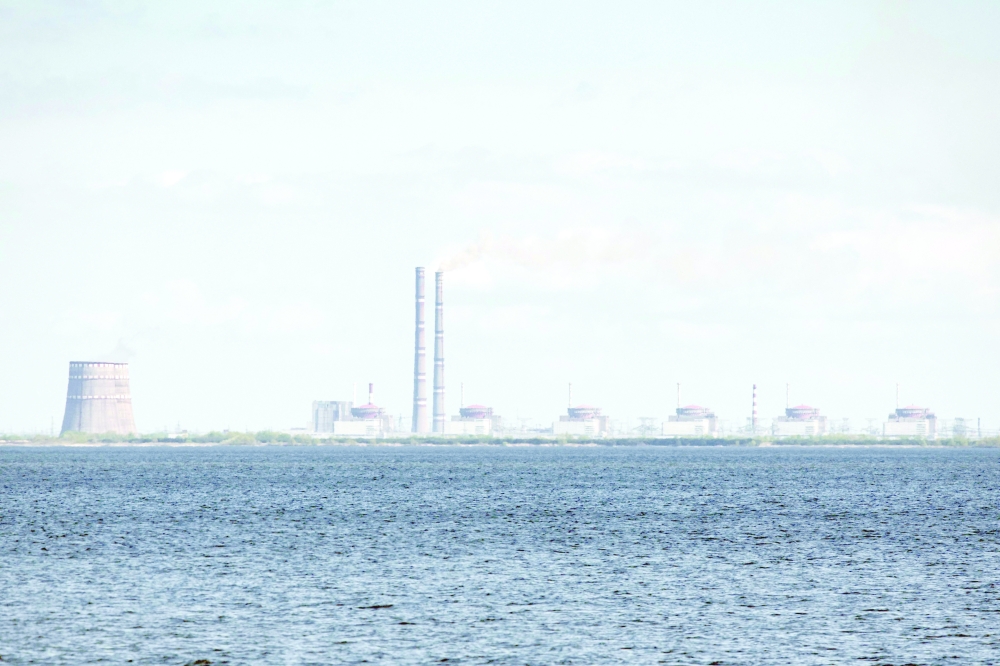 A general view of the Zaporizhzhia nuclear power plant, situated in the Russian-controlled area of Enerhodar, seen from Nikopol. AFP file photo