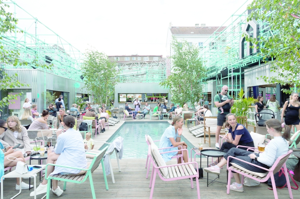 The food court Manifesto Market’s stylish Anděl branch in Prague, July 16, 2022. (Lenka Grabicova/The New York Times)