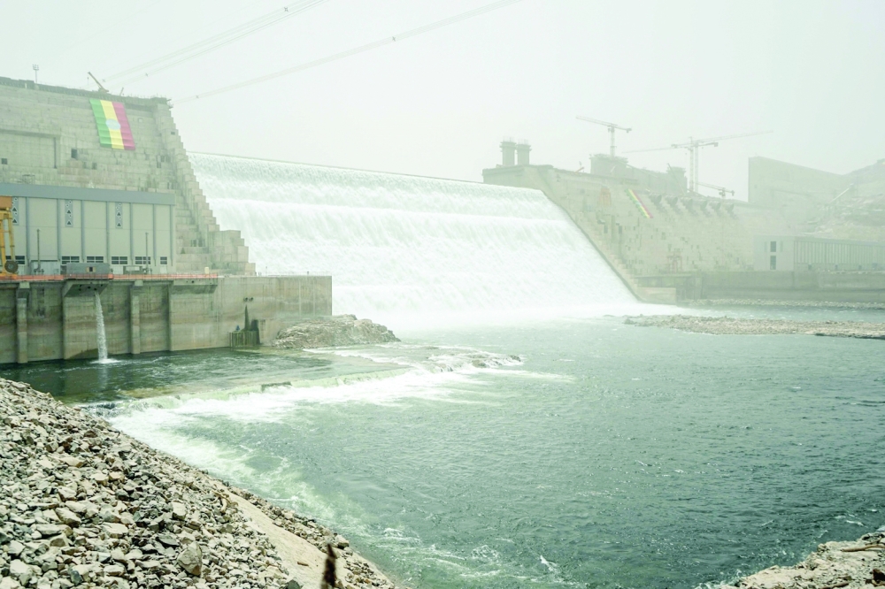 A general view of the Grand Ethiopian Renaissance Dam (GERD) in Guba, Ethiopia. Ethiopian Prime Minister Abiy Ahmed kickstarted electricity production from the second turbine at its controversial mega-dam on the Blue Nile despite continuing objections by Egypt and Sudan over the project. -- AFP