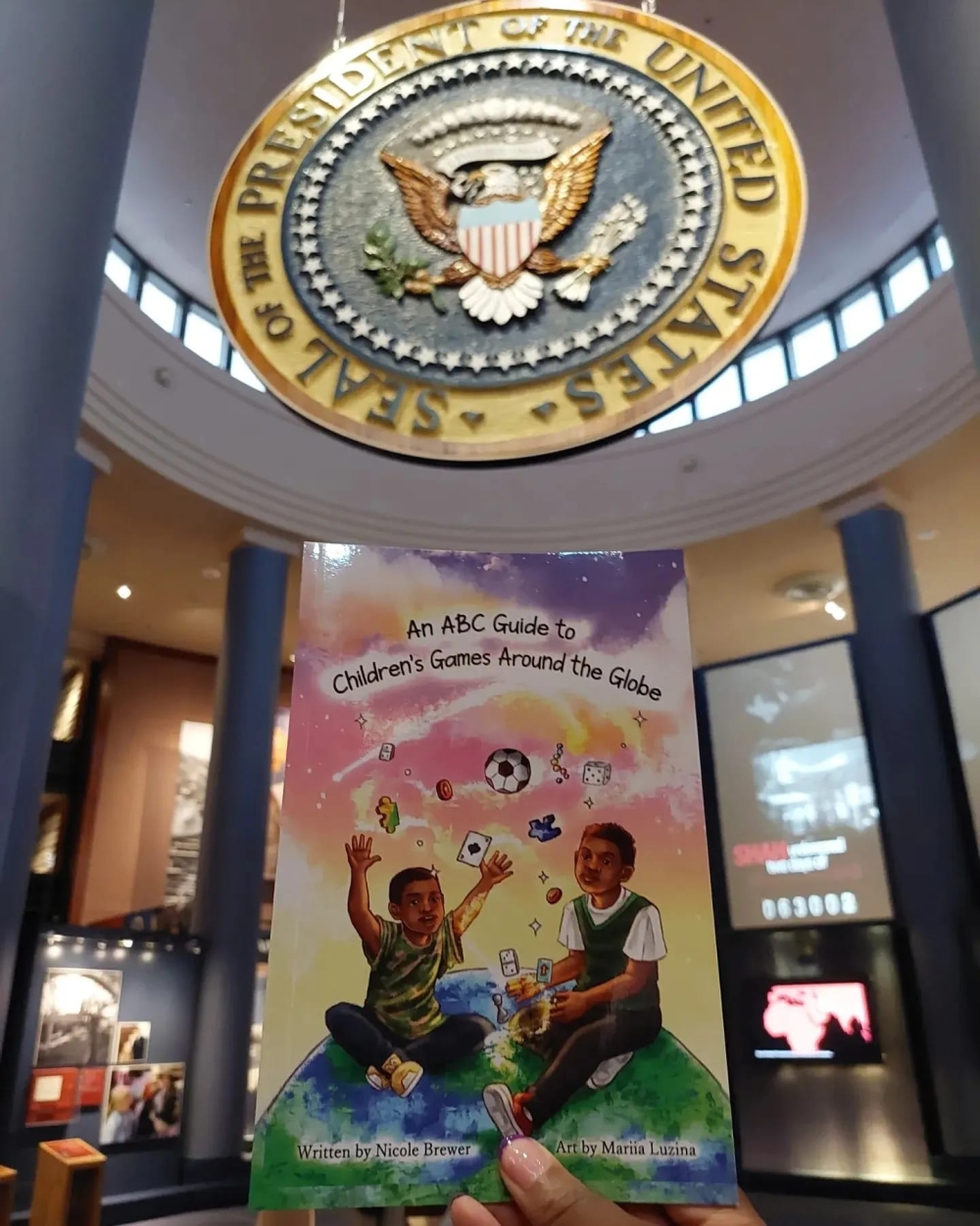 Nicole's book at the US Library, Georgia