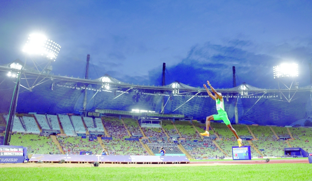 Athletics - 2022 European Championships - Olympiastadion, Munich, Germany - August 17, 2022 Portugal's Pedro Pichardo in action during the men's triple jump final REUTERS