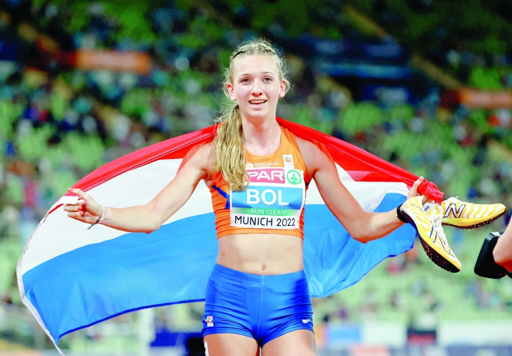 Athletics - 2022 European Championships - Olympiastadion, Munich, Germany - August 17, 2022   Netherlands' Femke Bol celebrates winning the women's 400m final REUTERS
