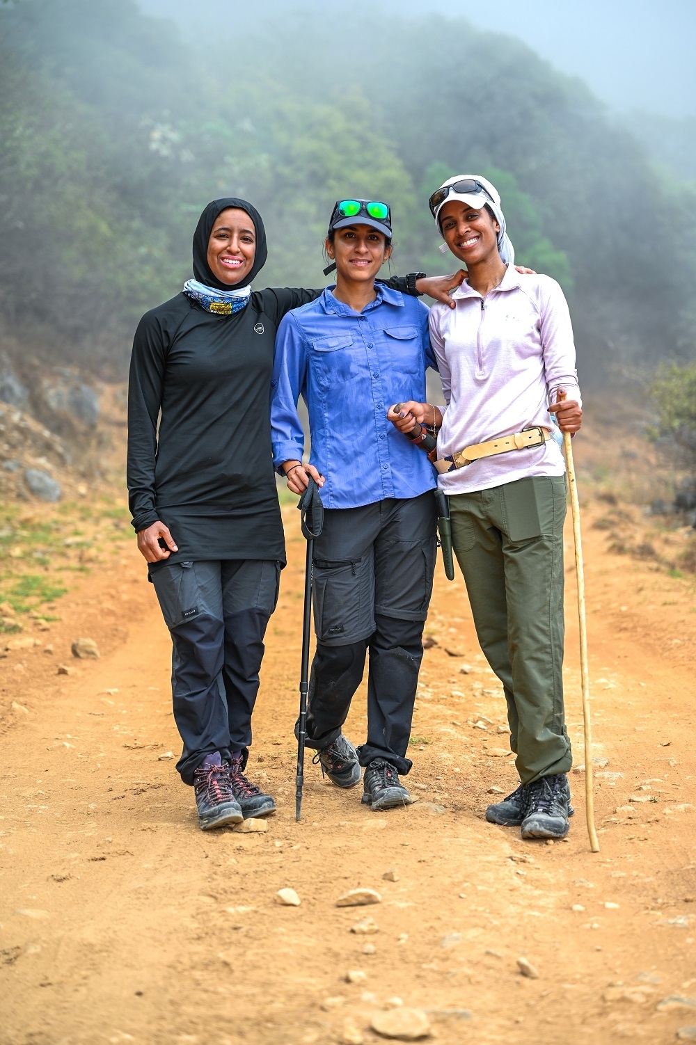 Noor with friends visiting the project launch