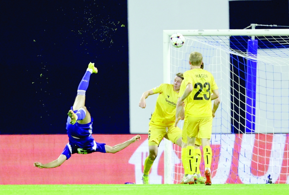 Soccer Football - Champions League Qualifying - Play-off Second Leg - GNK Dinamo Zagreb v Bodo/Glimt - Stadion Maksimir, Zagreb, Croatia - August 24, 2022 GNK Dinamo Zagreb's Bruno Petkovic scores their second goal REUTERS/Antonio Bronic     TPX IMAGES OF THE DAY
