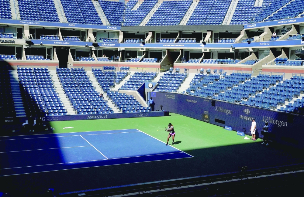 Serena Williams of the US practices on August 25, 2022 as she prepares for the 2022 US Open at the USTA Billie Jean King National Tennis Center in New York.  After a glittering 27-year professional career in which she became one of the greatest players of all time, Williams is preparing to bid farewell to tennis at the major where it all began. (Photo by TIMOTHY A. CLARY / AFP)