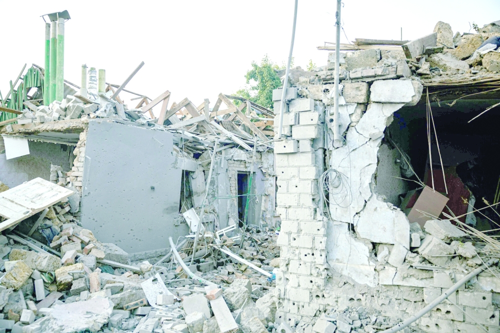 Picture shows destruction following a missile strike in Mykolaiv, amid the Russian attack on Ukraine. -- AFP