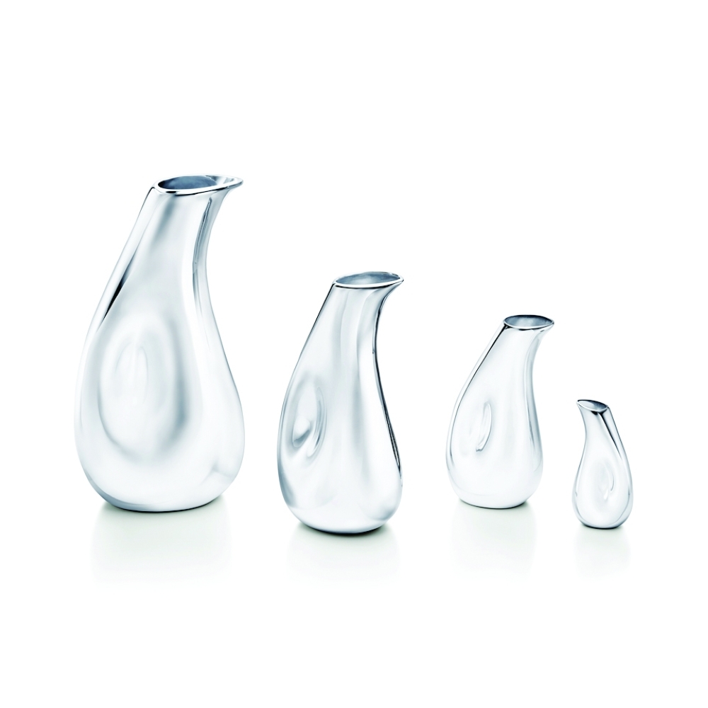 An undated handout photos shows Elsa Peretti’s sterling silver carafes for Tiffany & Company, which are still in production today. (via The New York Times) 