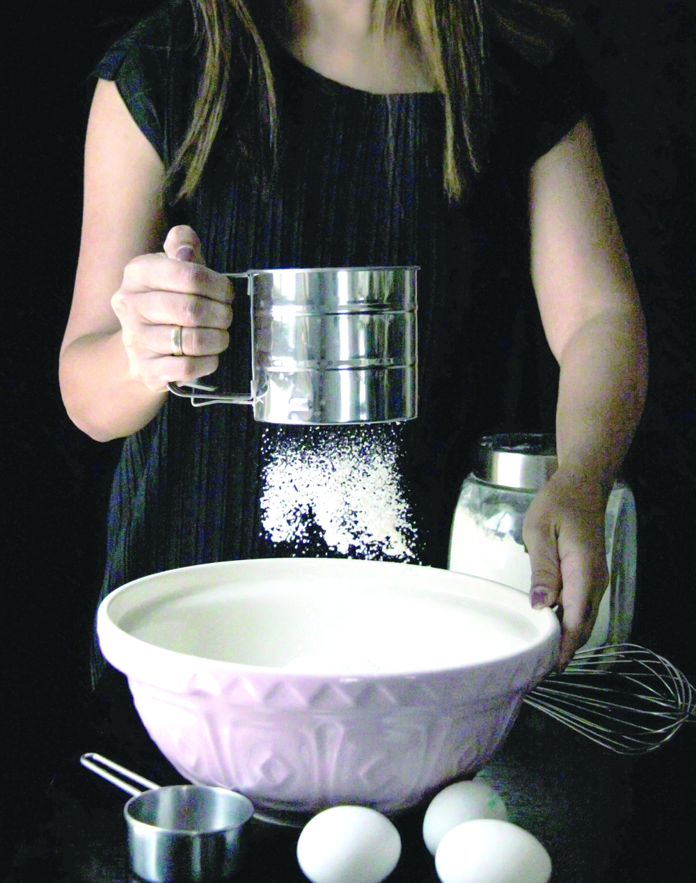 Food photography on cake making